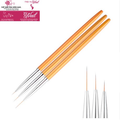 Bộ cọ vẽ nét gel (Bộ 3 cây vàng) Nail Art Brush Pen