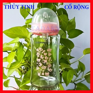 Bình sữa Mammyshop 240 ml thủy tinh cổ rộng.