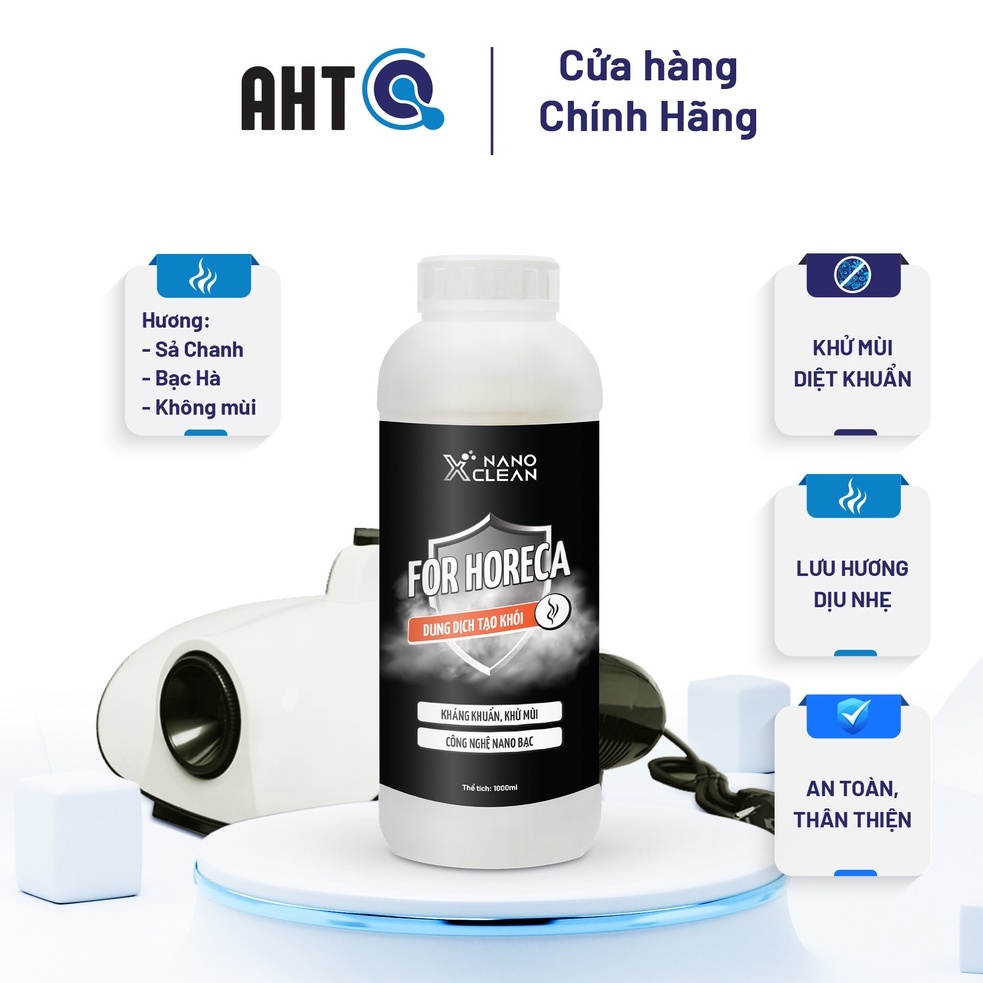 Dung dịch phun khói, tạo khói Nano Xclean For Horeca-hương bạc hà / sả chanh - khử mùi ô tô, nhà hàng, khách sạn 5L/ 4L