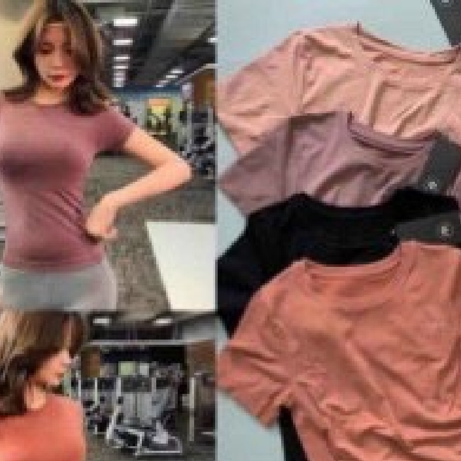 Áo phông dệt ami tập gym-yoga siêu co giãn