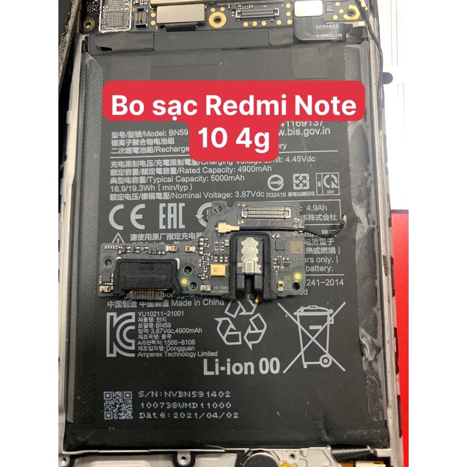 Cụm bo sạc Xiaomi Redmi Note 10 (M2101K7AI M2101K7AG)