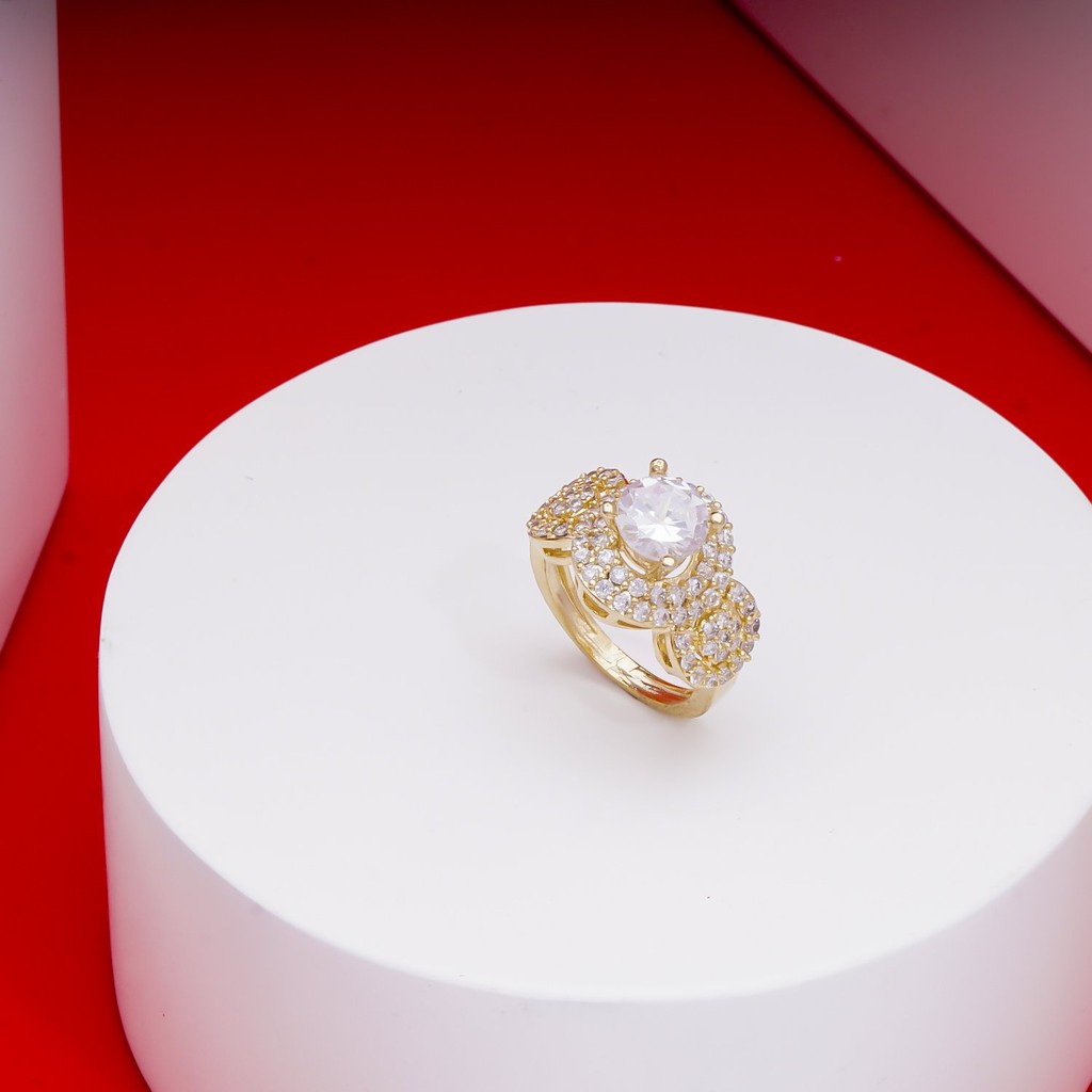 Nhẫn nữ đính xoàn mạ vàng 18K cao cấp (giá tốt nhất) N217144-125
