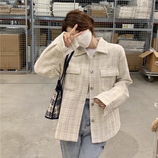 Áo khoác sơ mi dạ tweed