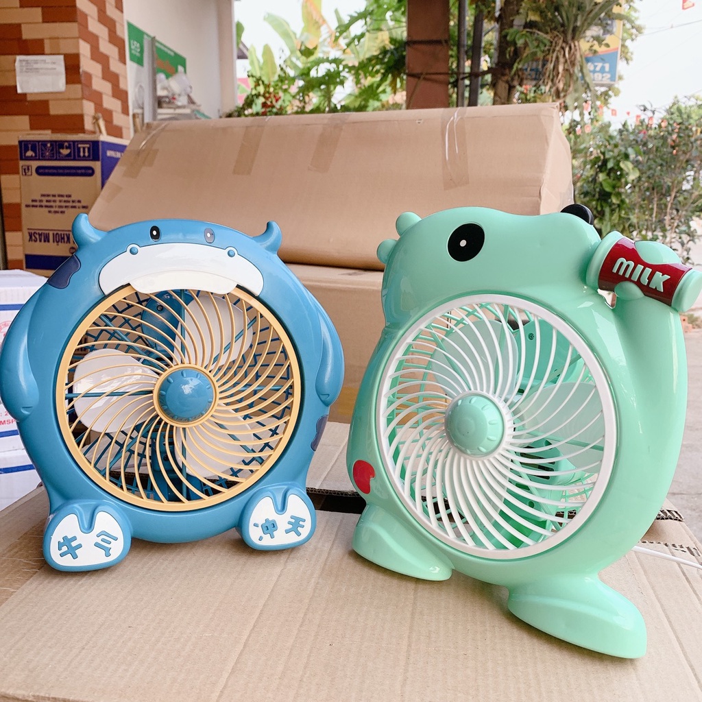 Quạt Để Bàn Hình Thú Dễ Thương - Quạt Điện Nhỏ Để Bàn Văn Phòng, Giường Cho Bé, 2 Tốc Độ Gió,20W, KT 29x29x13