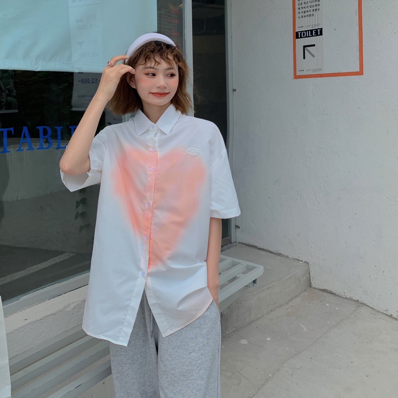 Áo Sơ Mi Tay Ngắn Màu Trắng Thiết Kế Đơn Giản Thời Trang Dành Cho Mùa Hè