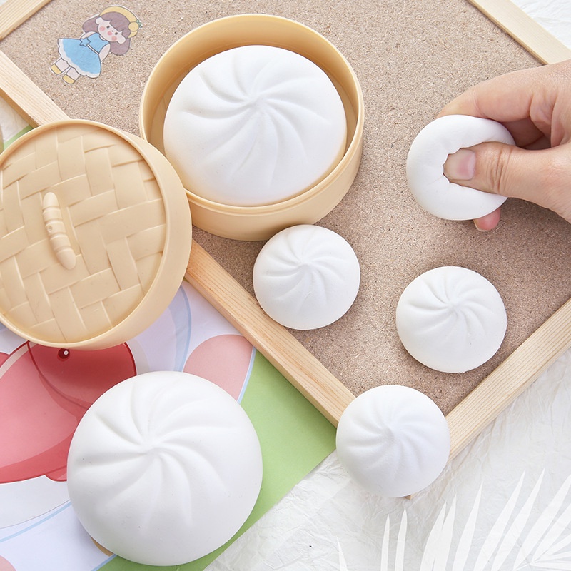 Đồ Chơi Mềm Giảm Stress Hình Dáng Bánh Bao Độc Đáo
