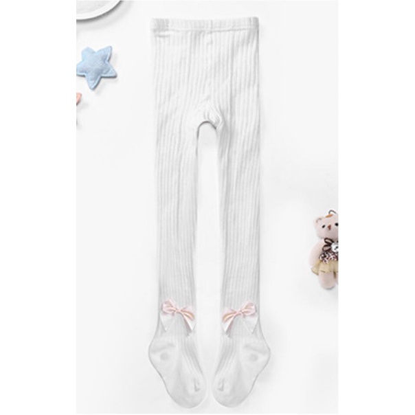 Quần Tất Cotton Dệt Kim Đính Nơ Cho Bé Gái 0-8 Tuổi