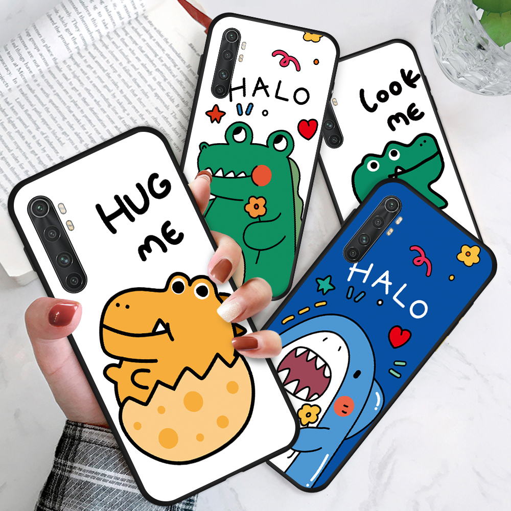 Xiaomi Mi Note 10 Pro Lite 3 Xiomi cho Cartoon Cute Crocodile Dinosaur Shark Phone Case Shockproof Soft Casing Silicone Matte Cases Protective Cover Ốp lưng điện thoại
