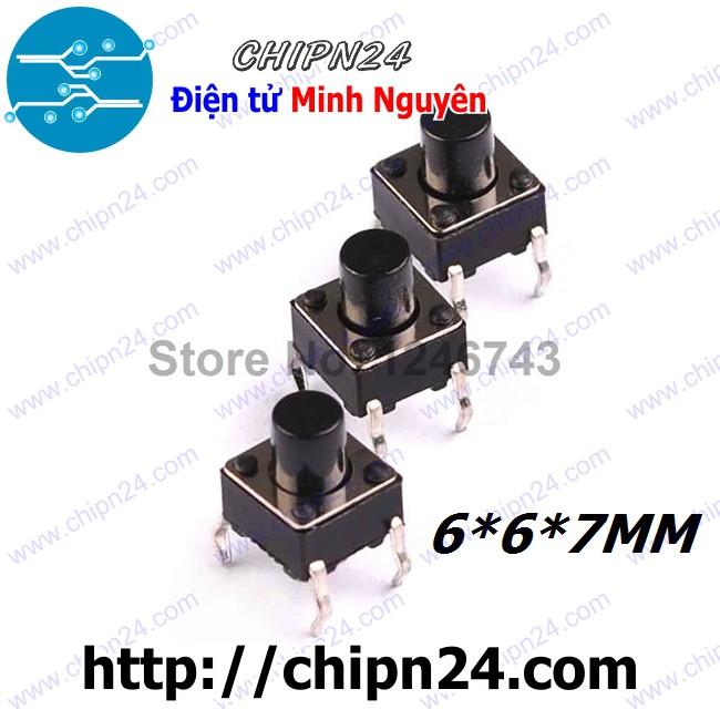 [10 CÁI] Nút nhấn 4 chân 6x6x7mm DIP