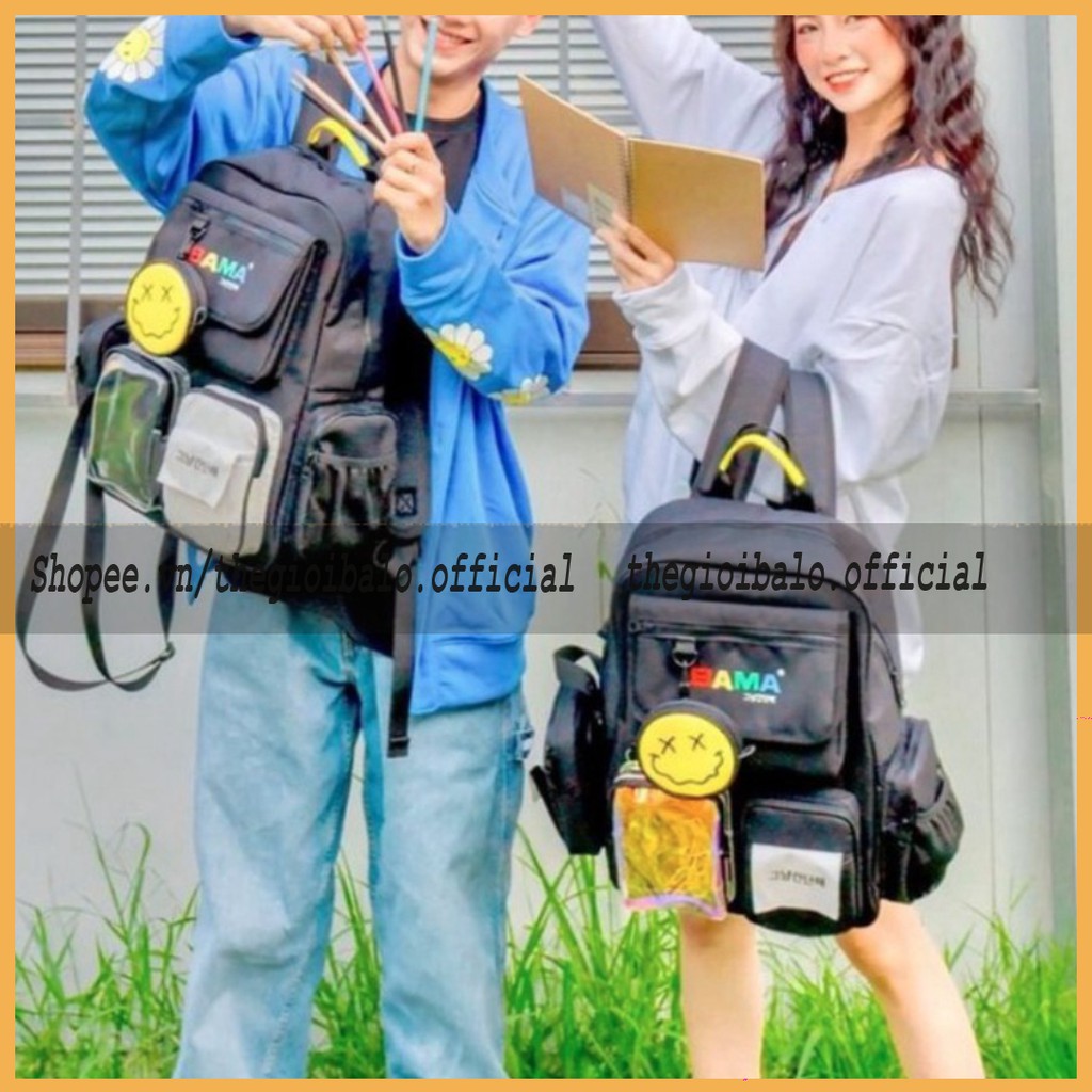 Balo cặp ulzzang basic nam nữ thời trang đi học đi chơi du lịch giá rẻ đựng vừa laptop canvas BAMA | TGBL store