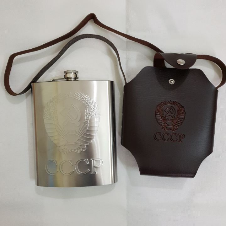 BÌNH ĐỰNG RƯỢU CCCP INOX LOẠI DẦY LOGO DẬP NỔI 1.5 LÍT (TẶNG PHỄU RÓT INOX) shopxuka247