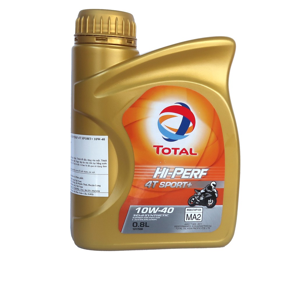 Nhớt Total Sport 10W40 Cho Xe Số Và Côn Tay Thể Thao (0.8L)