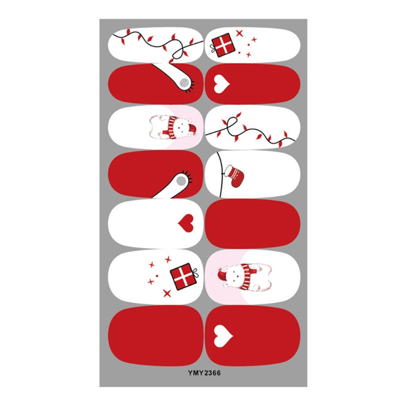 Miếng Dán Trang Trí Móng Tay Họa Tiết Bông Tuyết Giáng Sinh 14 Kiểu DIY