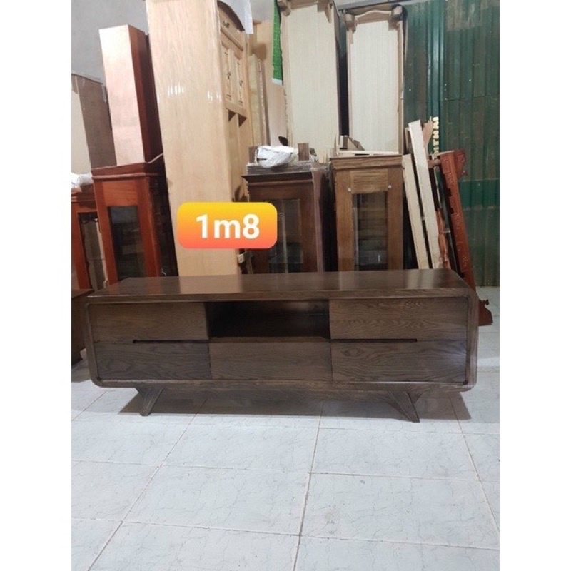 Kệ tivi Hàn Quốc gỗ  sồi sơn màu óc chó