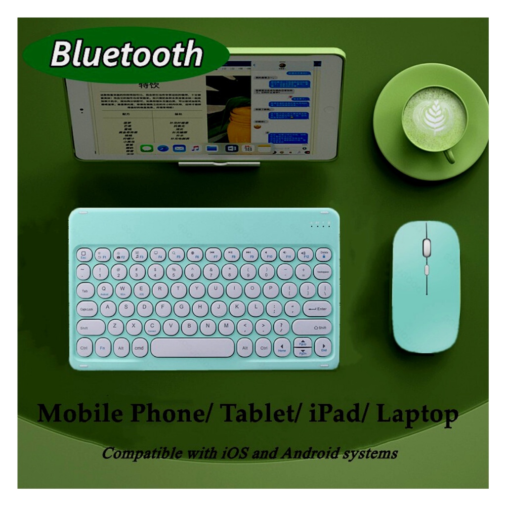 Bộ Bàn Phím Văn Phòng Và Chuột Bluetooth Không Dây 10 inch Gọn Nhẹ Cho iPad Android Tablet Windows Laptop | BigBuy360 - bigbuy360.vn