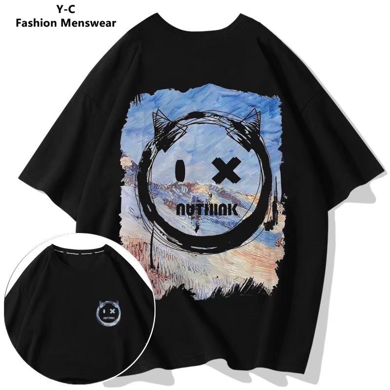 Áo Thun Tay Ngắn Cổ Tròn In Họa Tiết Hoạt Hình Thời Trang Mùa Hè Cho Nam Và Nữ Size M-8XL