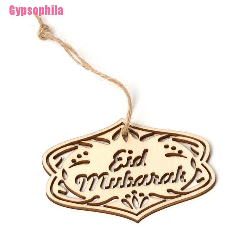 Set 10 Mặt Gỗ Khắc Chữ Eid Mubarak Dùng Để Trang Trí Thủ Công Diy