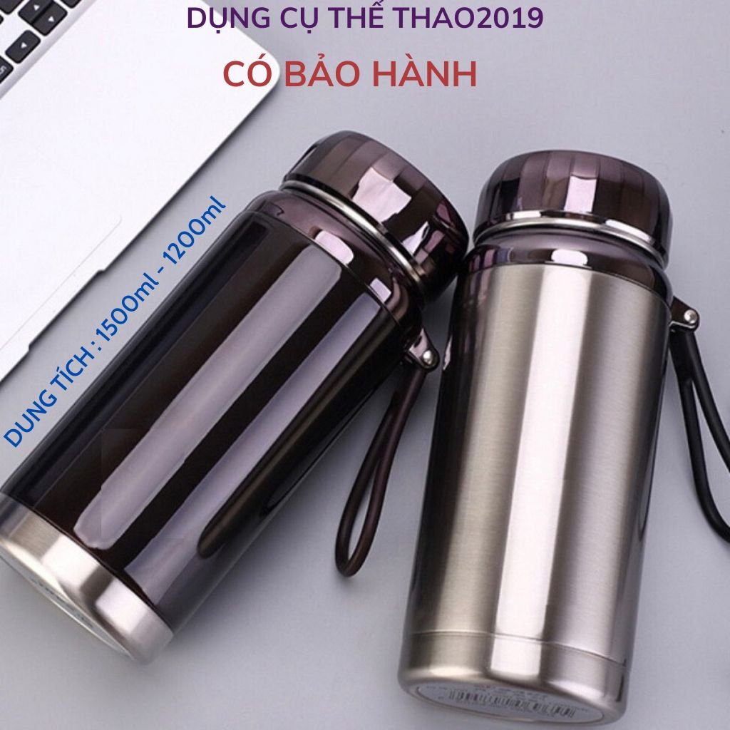 Bình Giữ Nhiệt Chật Liệu Inox 304 Cao Cấp Có Nắp Kim Cương 1200ML 1500ML Giữ Nóng 48H Giữ Lạnh 72H