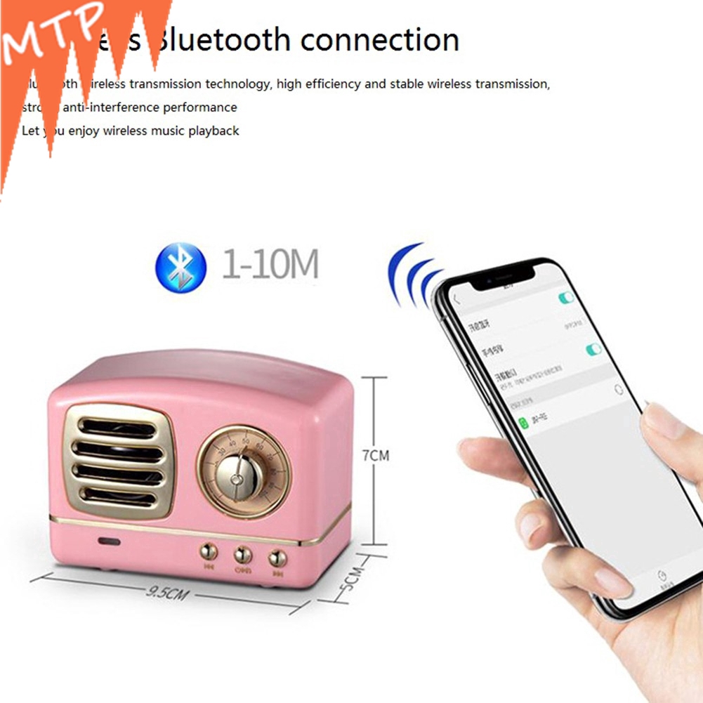 [cod] Retro Small Stereo Mini Wireless Card Cute U Disk Mobile Phone Subwoofer Gift Bluetooth Speaker