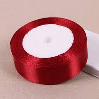 Ruy băng vải lụa 2cm màu đỏ dài 22m