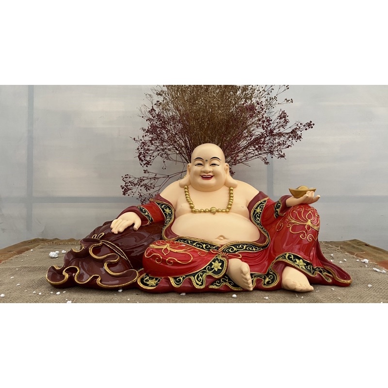 Tượng phật Di lặc tam tài cao 33cm ngang 65cm