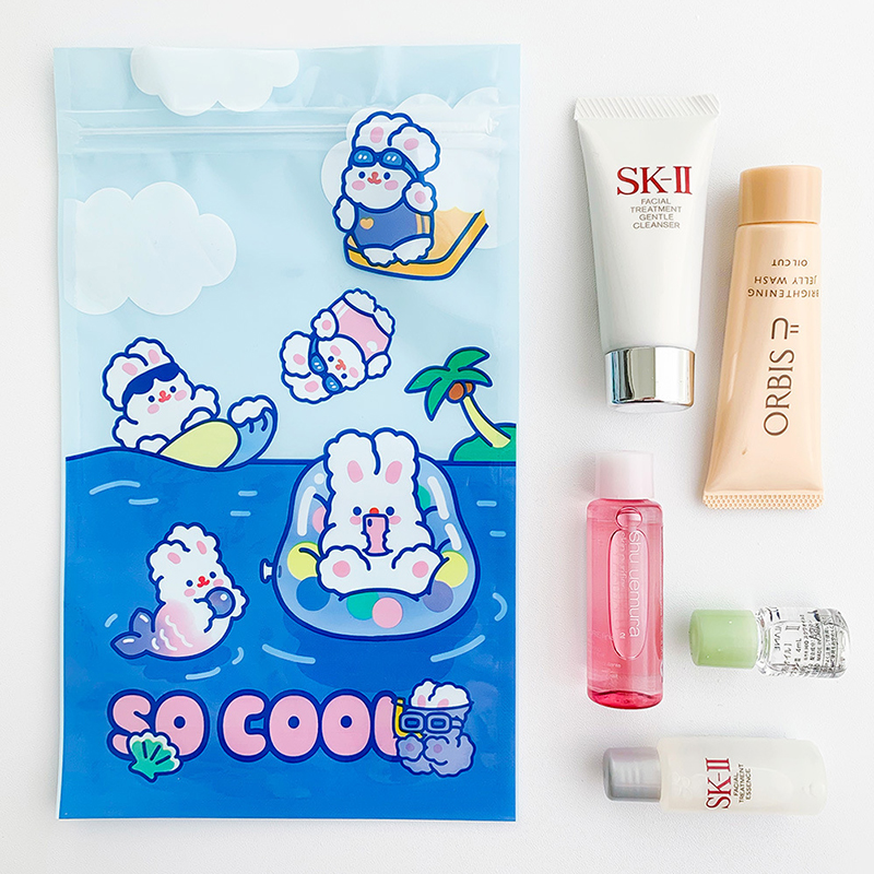 【CT】Cute Bunny Packing Ziplock Bag Snack Seal Pocket Student Mask Storage Small Pull Side Bag Birthday Bag