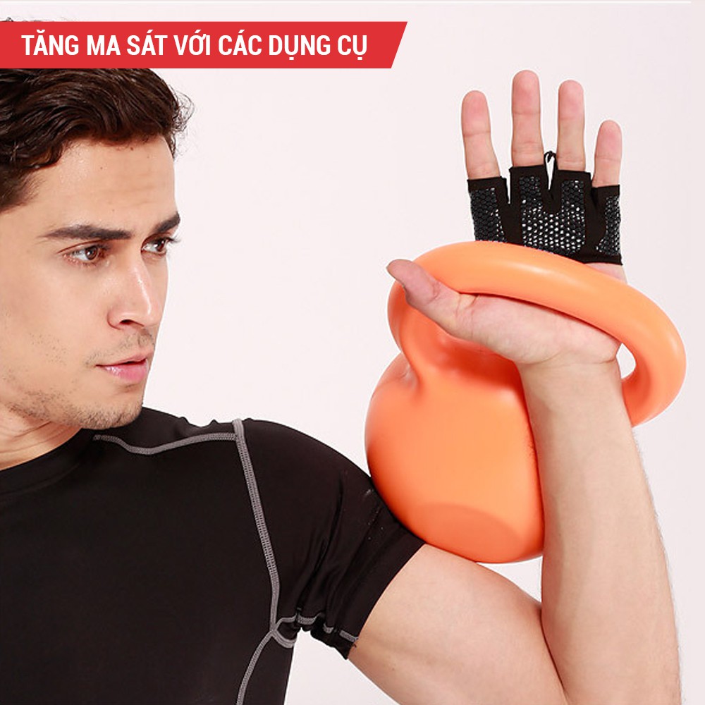 Găng tay tập gym nữ xỏ ngón GoodFit GF204G