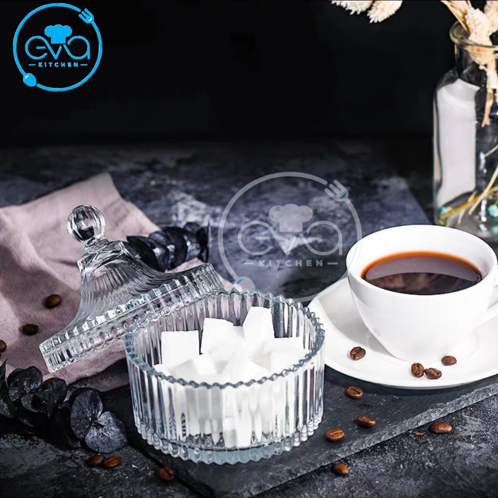 Thố Mứt Thuỷ Tinh Pha Lê Kẻ Sọc Sang Trọng / Thố Mứt Tết Deli TG1032