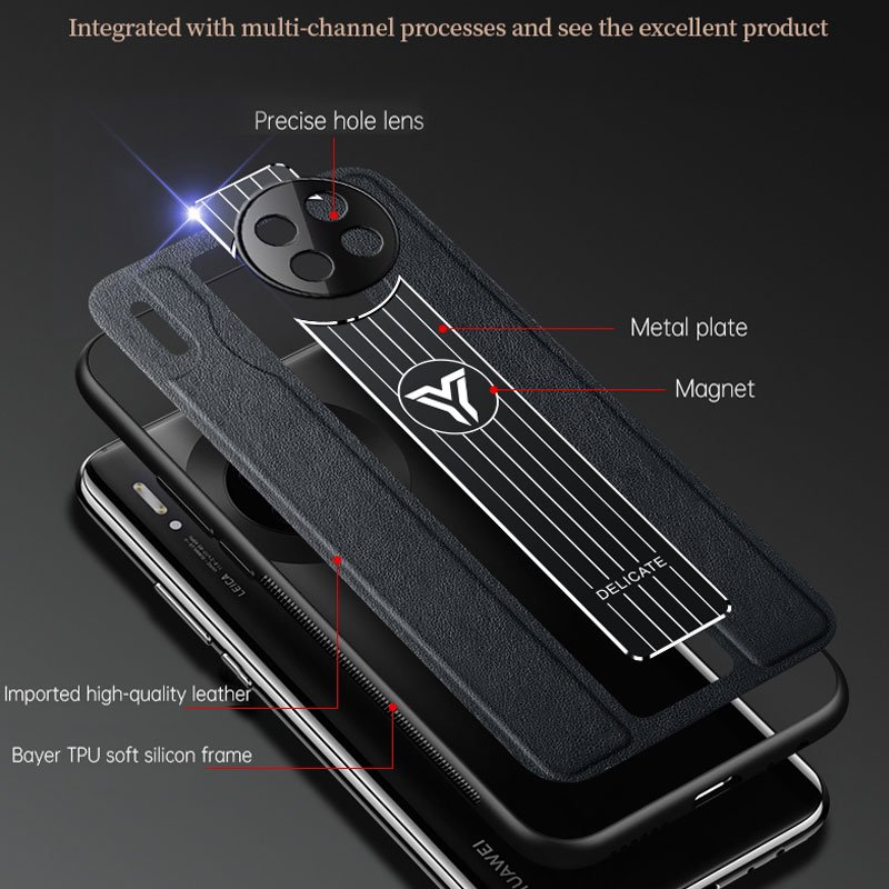 Ốp điện thoại da silicone siêu mỏng bảo vệ camera có giá đỡ nam châm cho Huawei Mate 20P 20X 30P P20 P30 P40 P P40L