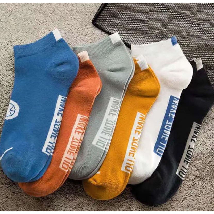 Set 5 Đôi Tất Vớ Cổ Ngắn Unisex WakeZone Nhiều Màu