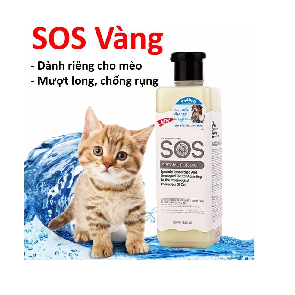 Sữa Tắm SOS cho chó mèo 530ml loại SOS Xanh dương chó lông trắng