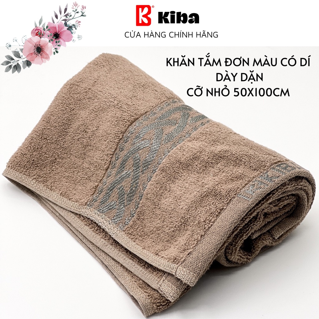 Khăn Tắm Màu Trơn KIBA Sz Nhỏ 50x100cm Chất Cotton Dày Dặn, Êm, Mềm, Thấm Hút Tốt, An Toàn Cho Da