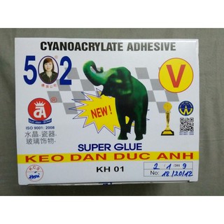Thùng 50 hộp keo con voi v, keo 502 v