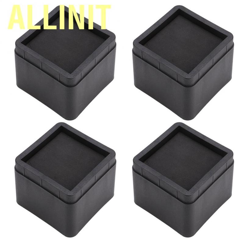 Allinit 4PCS adjustable bed risers  durable stackable Square black legs moisture-proof insect-proof for sofa
