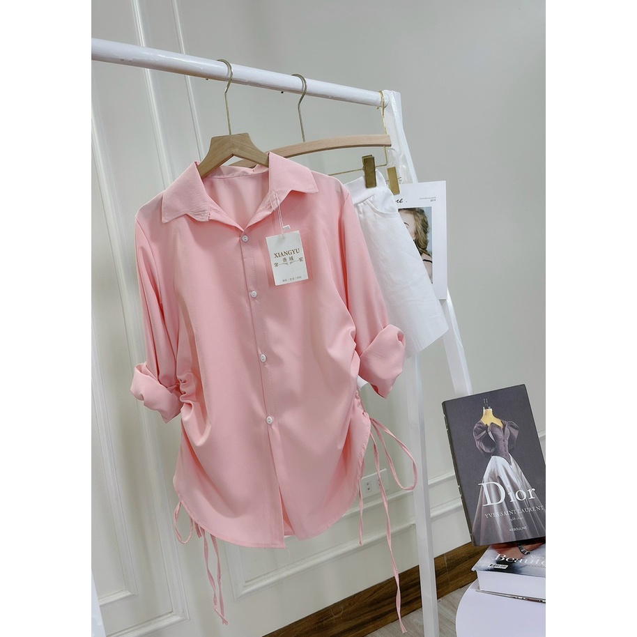 SÉT BỘ NỮ ÁO SƠ MI PHỐI QUẦN CẠP CAO TRẺ TRUNG NĂNG ĐỘNG THỜI TRANG