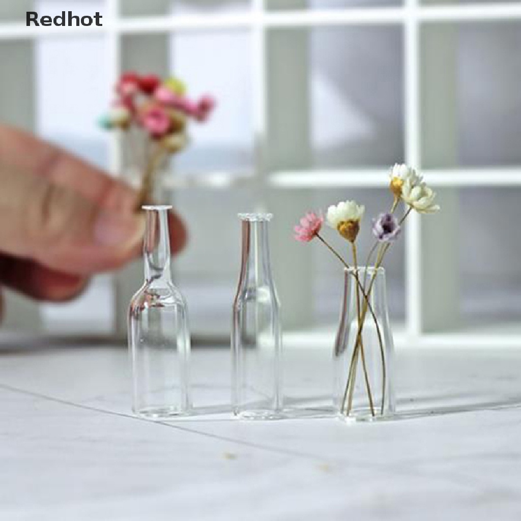 Bộ 3 Bình Thủy Tinh Mini Tỉ Lệ 1: 12 Trang Trí Nhà Búp Bê