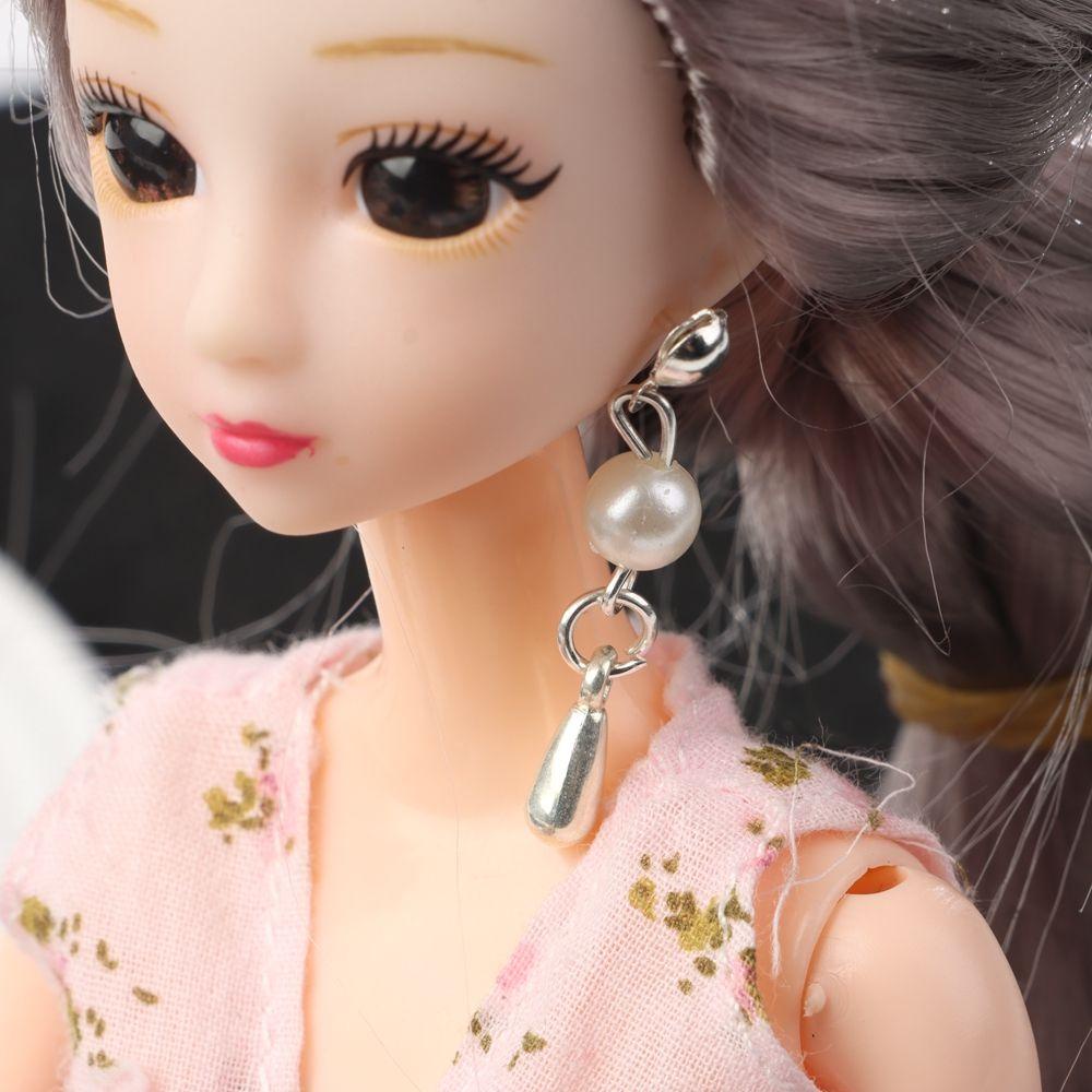 Bông Tai Diy Màu Trắng Thời Trang Cho Búp Bê