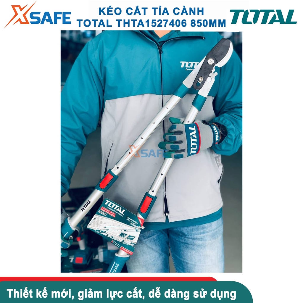 Kéo cắt tỉa cây cảnh TOTAL THTA1527406 thép Cr-V sơn phủ Teflon chống rỉ sét siêu bén, kéo cắt cây kiểng làm vườn -XSAFE