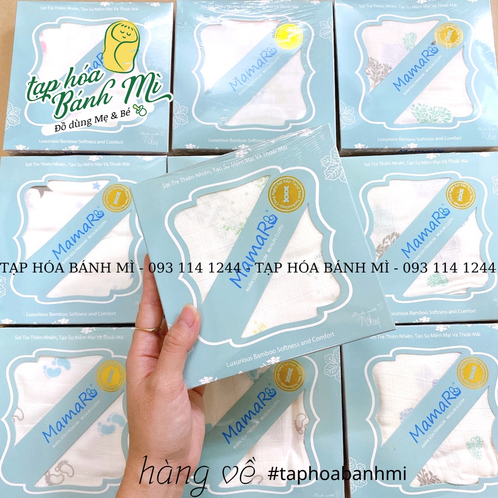 Khăn sữa sợi tre Mamaru 2 phiên bản (set 10)