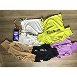 Áo croptop rút eo in chữ