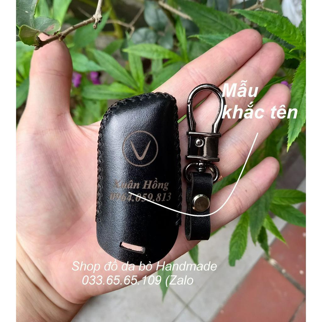 Bao da chìa khoá Vinfast Lux Sa 2.0, A2.0 bằng da bò thật