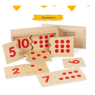 Giáo cụ Montessori - khớp số và chấm tròn, học số và lượng