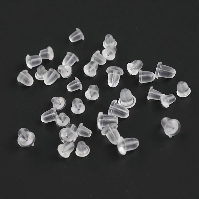 Chốt nhựa bông tai đính nút khỏi rơi bằng nhựa silicon mềm