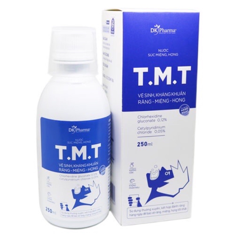 Nước súc miệng họng T.M.T làm sạch ,hết đau họng răng lợi,không còn nhiệt và hôi miệng,Sản phẩm Dược Khoa sản xuất