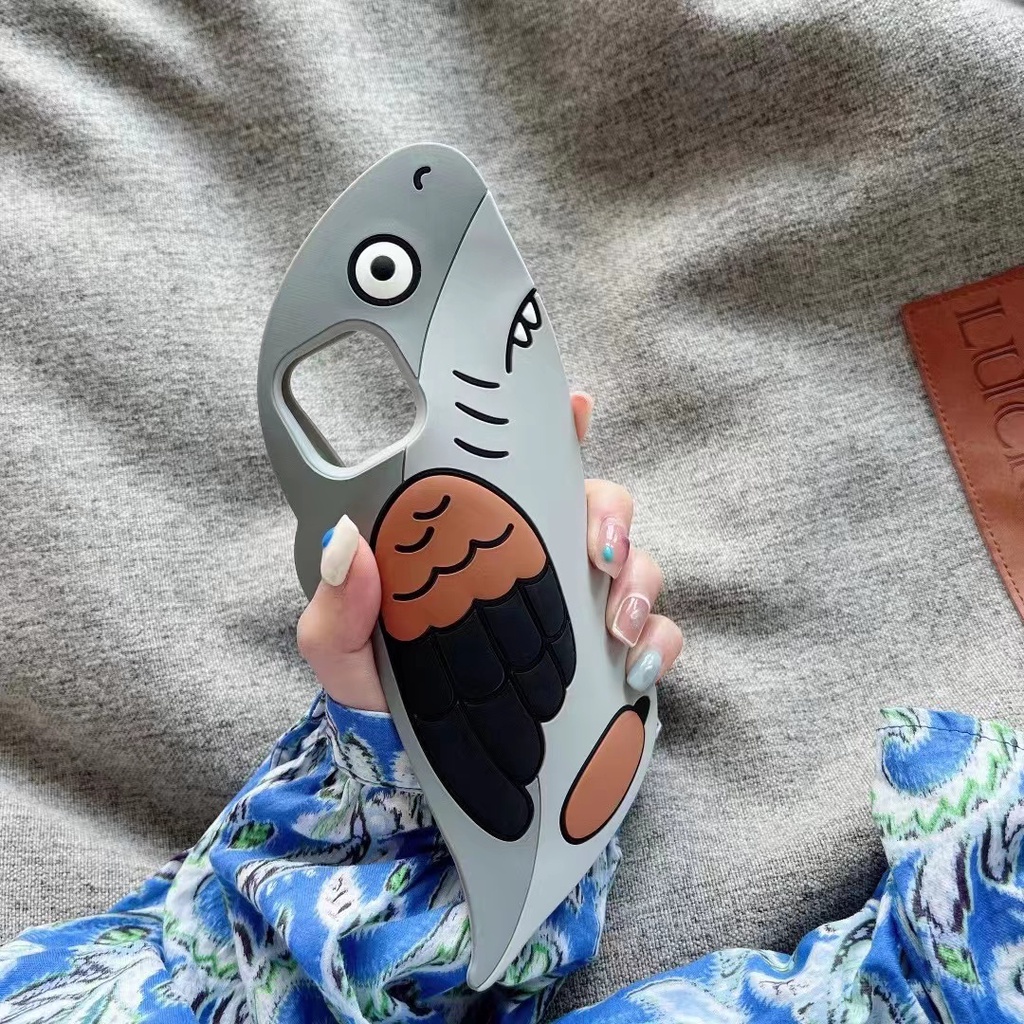 Ốp Điện Thoại Silicon Hình Cá Mập Cho iPhone X XS XR 11 11ProMax 12ProMax 12Pro 12 13 13ProMax 7 / 8 Plus