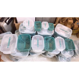 SET 5 Hộp Đựng Đồ, Thực Phẩm Bảo Quản Tủ Lạnh Đa Năng Có Nắp Đậy Cao Cấp