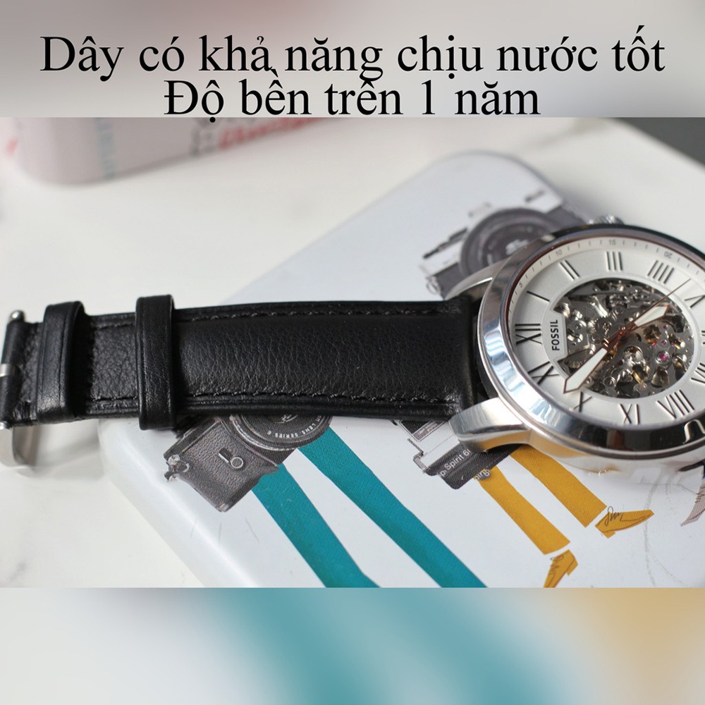 [FULL SIZE] Dây đồng hồ da bò Original cực mềm, dây da chống nước chính hãng Italy (Nâu, Đen)