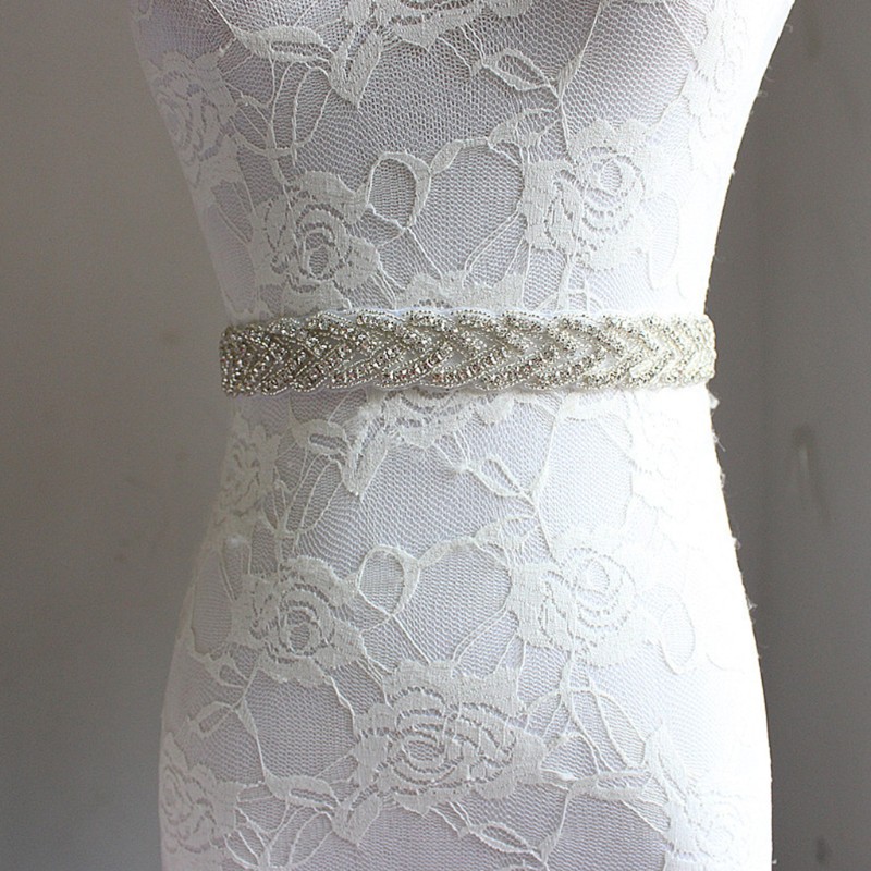 Thắt lưng satin phối đá sang trọng lấp lánh cho nữ