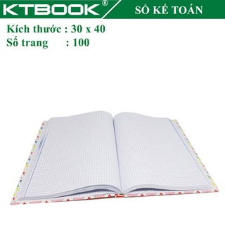 Sổ ghi chép Kế Toán KTBOOK bìa cứng giấy in caro cao cấp size 30 x 40 cm Khổ Lớn 100 trang