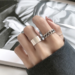 Set 3 nhẫn thiết kế 2 lớp kiểu mở hàn quốc